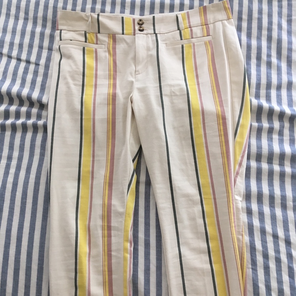 Anthropologie Essential Slim Trousers Striped NWOT